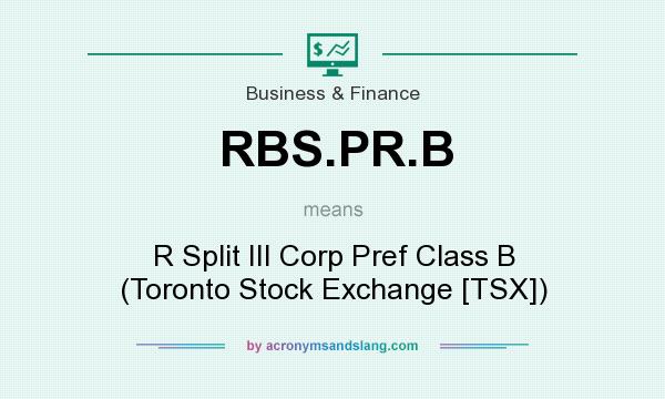What does RBS.PR.B mean? It stands for R Split III Corp Pref Class B (Toronto Stock Exchange [TSX])