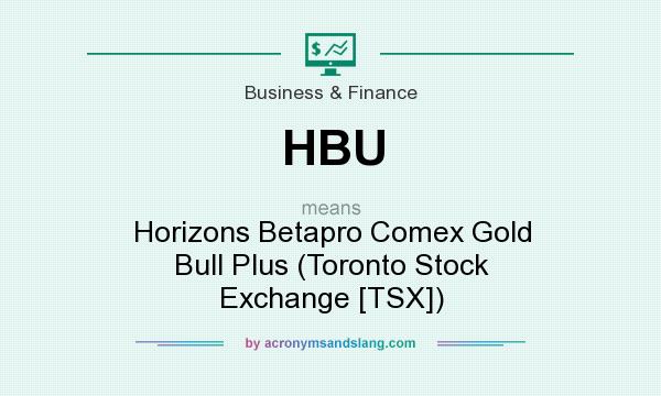 What does HBU mean? It stands for Horizons Betapro Comex Gold Bull Plus (Toronto Stock Exchange [TSX])