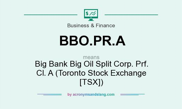 What does BBO.PR.A mean? It stands for Big Bank Big Oil Split Corp. Prf. Cl. A (Toronto Stock Exchange [TSX])