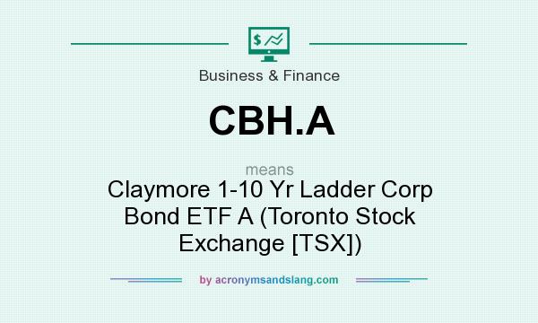 What does CBH.A mean? It stands for Claymore 1-10 Yr Ladder Corp Bond ETF A (Toronto Stock Exchange [TSX])