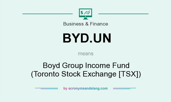 What does BYD.UN mean? It stands for Boyd Group Income Fund (Toronto Stock Exchange [TSX])