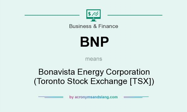 What does BNP mean? It stands for Bonavista Energy Corporation (Toronto Stock Exchange [TSX])