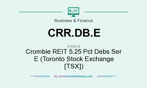 What does CRR.DB.E mean? It stands for Crombie REIT 5.25 Pct Debs Ser E (Toronto Stock Exchange [TSX])