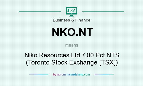 What does NKO.NT mean? It stands for Niko Resources Ltd 7.00 Pct NTS (Toronto Stock Exchange [TSX])