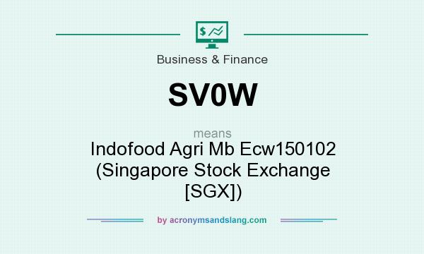 What does SV0W mean? It stands for Indofood Agri Mb Ecw150102 (Singapore Stock Exchange [SGX])