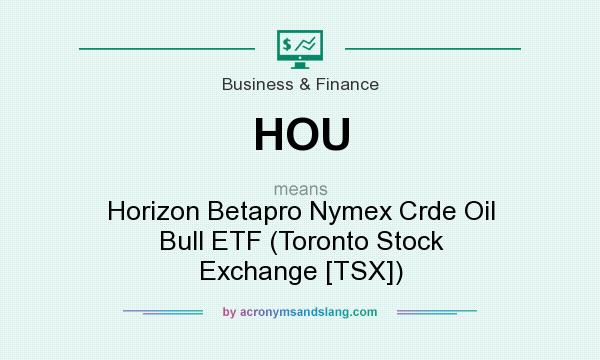 What does HOU mean? It stands for Horizon Betapro Nymex Crde Oil Bull ETF (Toronto Stock Exchange [TSX])
