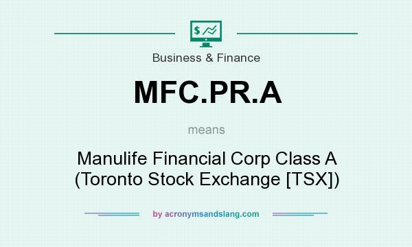 What does MFC.PR.A mean? It stands for Manulife Financial Corp Class A (Toronto Stock Exchange [TSX])