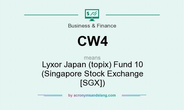 What does CW4 mean? It stands for Lyxor Japan (topix) Fund 10 (Singapore Stock Exchange [SGX])