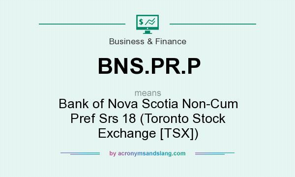 What does BNS.PR.P mean? It stands for Bank of Nova Scotia Non-Cum Pref Srs 18 (Toronto Stock Exchange [TSX])