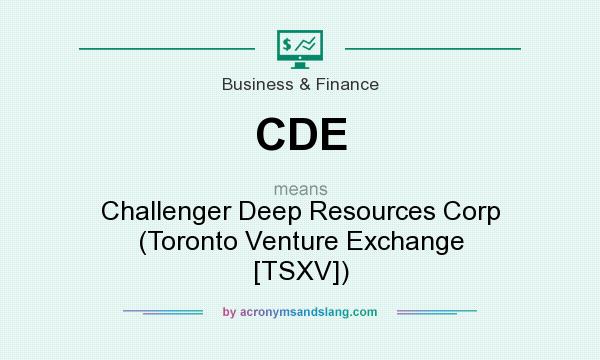 What does CDE mean? It stands for Challenger Deep Resources Corp (Toronto Venture Exchange [TSXV])