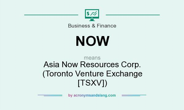 What does NOW mean? It stands for Asia Now Resources Corp. (Toronto Venture Exchange [TSXV])