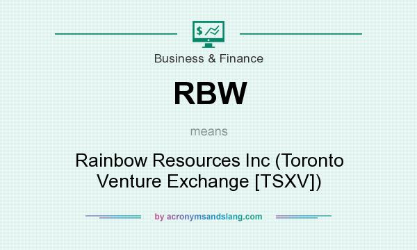 What does RBW mean? It stands for Rainbow Resources Inc (Toronto Venture Exchange [TSXV])