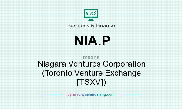 What does NIA.P mean? It stands for Niagara Ventures Corporation (Toronto Venture Exchange [TSXV])