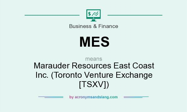What does MES mean? It stands for Marauder Resources East Coast Inc. (Toronto Venture Exchange [TSXV])