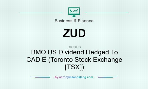 What does ZUD mean? It stands for BMO US Dividend Hedged To CAD E (Toronto Stock Exchange [TSX])