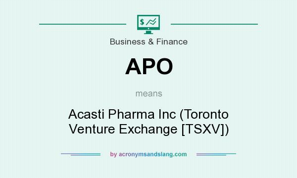 What does APO mean? It stands for Acasti Pharma Inc (Toronto Venture Exchange [TSXV])