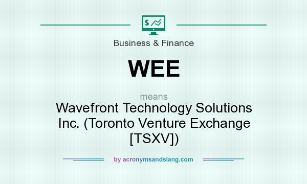 What does WEE mean? It stands for Wavefront Technology Solutions Inc. (Toronto Venture Exchange [TSXV])