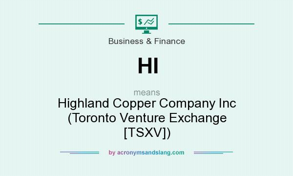 What does HI mean? It stands for Highland Copper Company Inc (Toronto Venture Exchange [TSXV])
