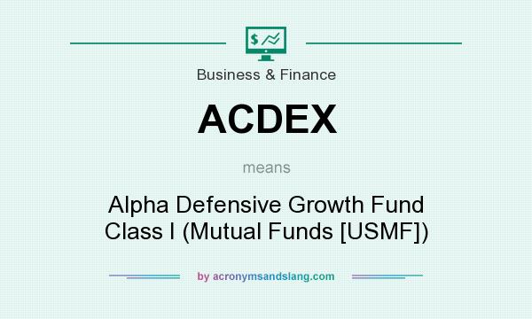 What does ACDEX mean? It stands for Alpha Defensive Growth Fund Class I (Mutual Funds [USMF])