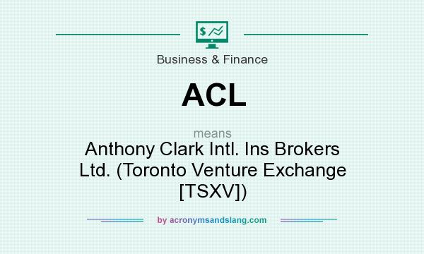 What does ACL mean? It stands for Anthony Clark Intl. Ins Brokers Ltd. (Toronto Venture Exchange [TSXV])