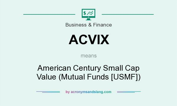 What does ACVIX mean? It stands for American Century Small Cap Value (Mutual Funds [USMF])