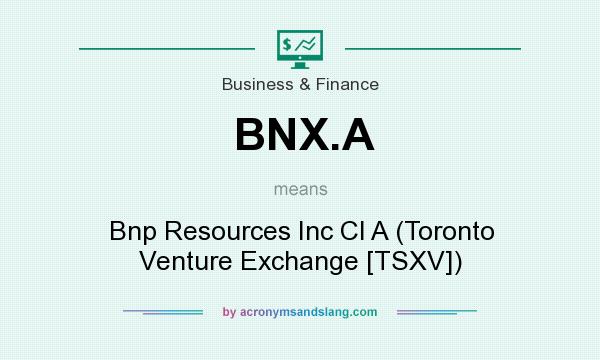 What does BNX.A mean? It stands for Bnp Resources Inc Cl A (Toronto Venture Exchange [TSXV])