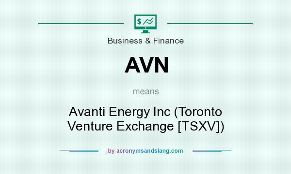 What does AVN mean? It stands for Avanti Energy Inc (Toronto Venture Exchange [TSXV])