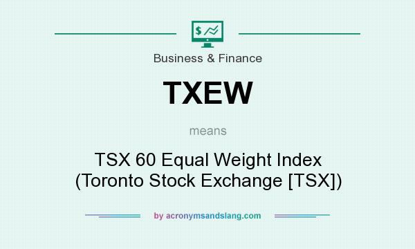 What does TXEW mean? It stands for TSX 60 Equal Weight Index (Toronto Stock Exchange [TSX])