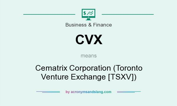 What does CVX mean? It stands for Cematrix Corporation (Toronto Venture Exchange [TSXV])