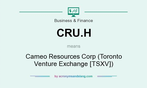 What does CRU.H mean? It stands for Cameo Resources Corp (Toronto Venture Exchange [TSXV])