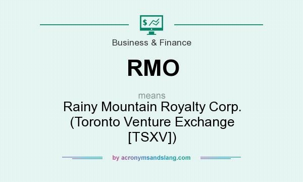What does RMO mean? It stands for Rainy Mountain Royalty Corp. (Toronto Venture Exchange [TSXV])