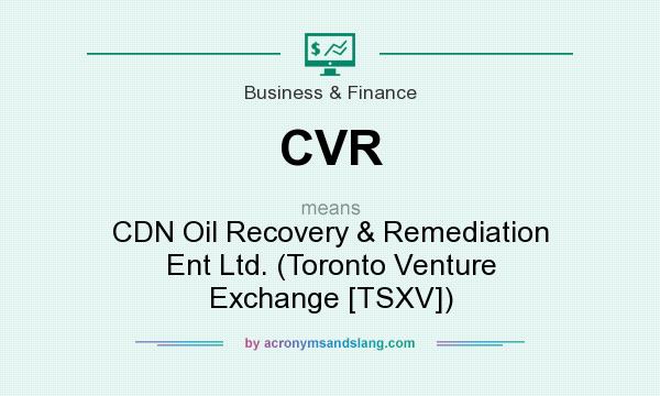 What does CVR mean? It stands for CDN Oil Recovery & Remediation Ent Ltd. (Toronto Venture Exchange [TSXV])