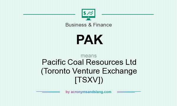 What does PAK mean? It stands for Pacific Coal Resources Ltd (Toronto Venture Exchange [TSXV])