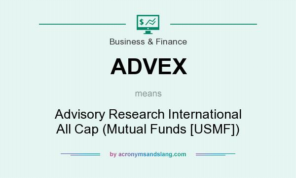 What does ADVEX mean? It stands for Advisory Research International All Cap (Mutual Funds [USMF])