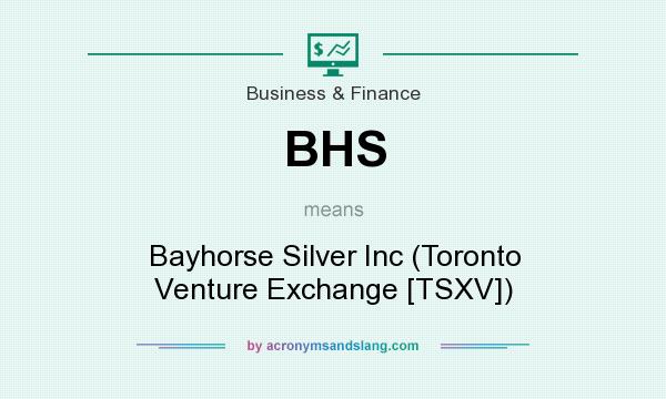 What does BHS mean? It stands for Bayhorse Silver Inc (Toronto Venture Exchange [TSXV])