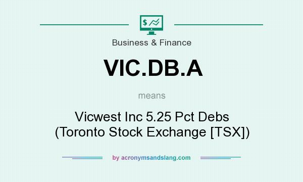 What does VIC.DB.A mean? It stands for Vicwest Inc 5.25 Pct Debs (Toronto Stock Exchange [TSX])