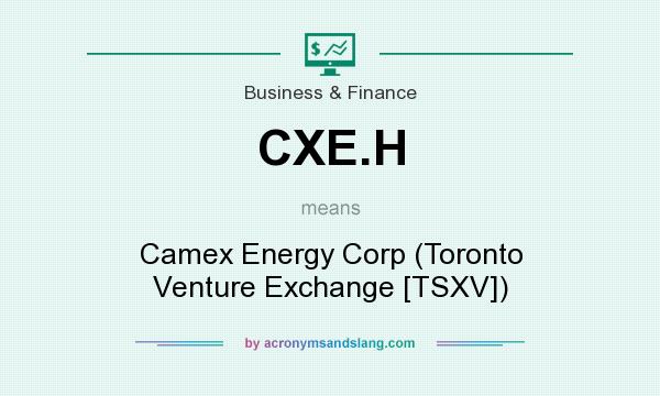 What does CXE.H mean? It stands for Camex Energy Corp (Toronto Venture Exchange [TSXV])