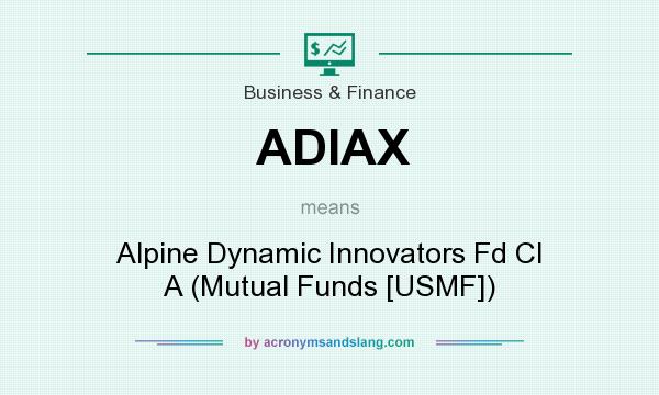 What does ADIAX mean? It stands for Alpine Dynamic Innovators Fd Cl A (Mutual Funds [USMF])