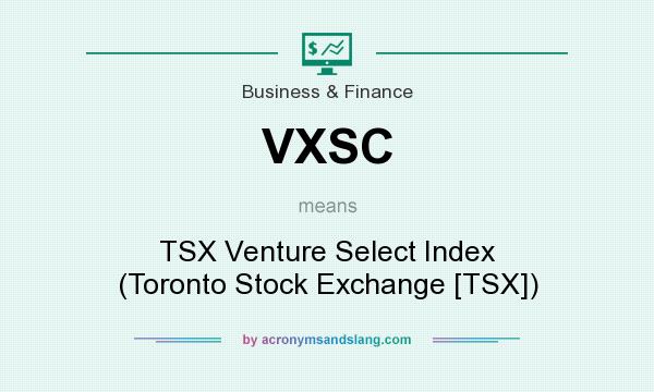 What does VXSC mean? It stands for TSX Venture Select Index (Toronto Stock Exchange [TSX])
