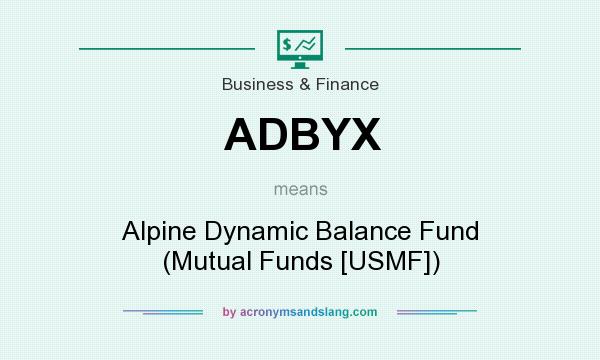 What does ADBYX mean? It stands for Alpine Dynamic Balance Fund (Mutual Funds [USMF])