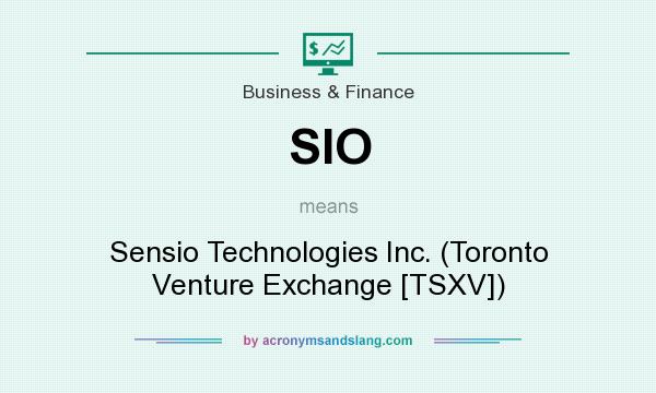 What does SIO mean? It stands for Sensio Technologies Inc. (Toronto Venture Exchange [TSXV])