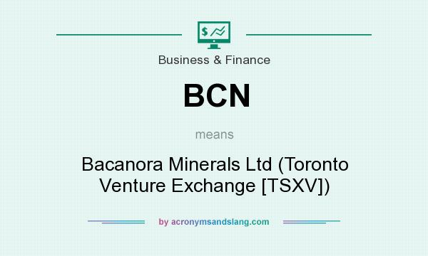 What does BCN mean? It stands for Bacanora Minerals Ltd (Toronto Venture Exchange [TSXV])