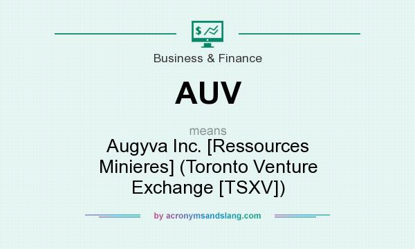 What does AUV mean? It stands for Augyva Inc. [Ressources Minieres] (Toronto Venture Exchange [TSXV])