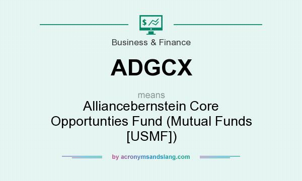 What does ADGCX mean? It stands for Alliancebernstein Core Opportunties Fund (Mutual Funds [USMF])