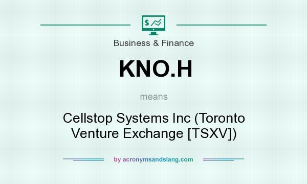 What does KNO.H mean? It stands for Cellstop Systems Inc (Toronto Venture Exchange [TSXV])