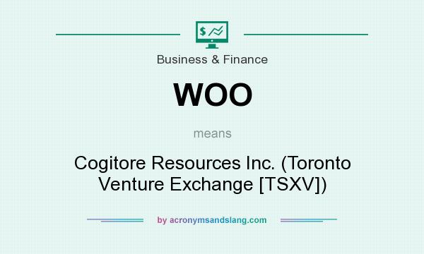 What does WOO mean? It stands for Cogitore Resources Inc. (Toronto Venture Exchange [TSXV])