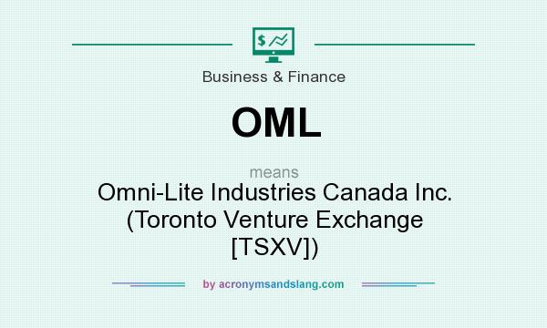 What does OML mean? It stands for Omni-Lite Industries Canada Inc. (Toronto Venture Exchange [TSXV])