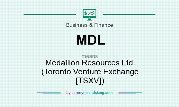 What does MDL mean? It stands for Medallion Resources Ltd. (Toronto Venture Exchange [TSXV])
