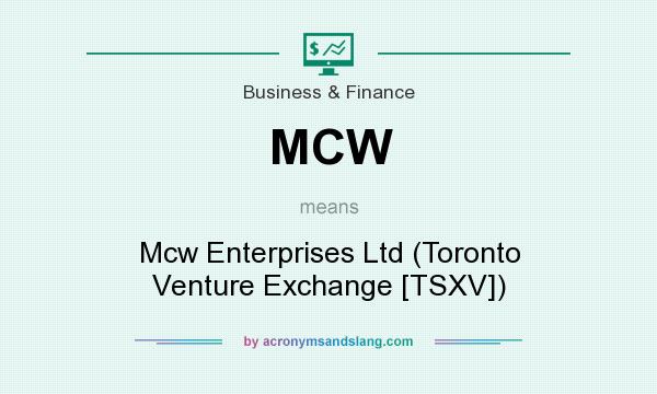 What does MCW mean? It stands for Mcw Enterprises Ltd (Toronto Venture Exchange [TSXV])