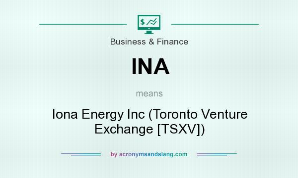 What does INA mean? It stands for Iona Energy Inc (Toronto Venture Exchange [TSXV])